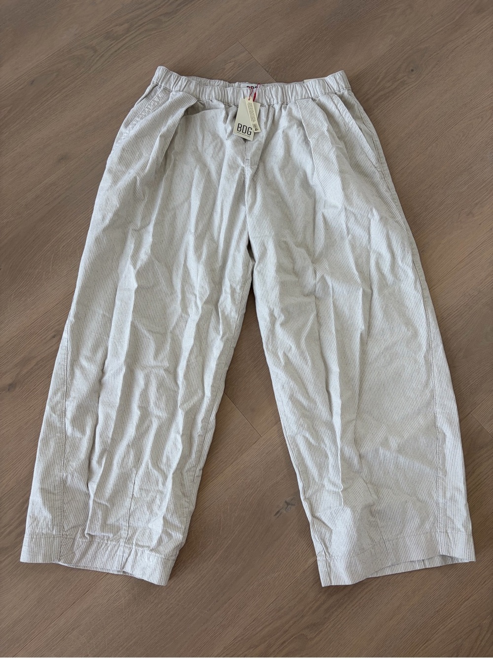 BDG White Pinstripe Wide Leg Pants